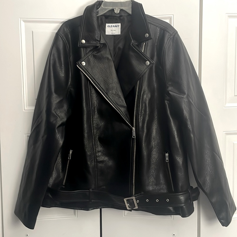 NWOT Old Navy Faux Leather Motorcycle Jacket - XXL Tall
